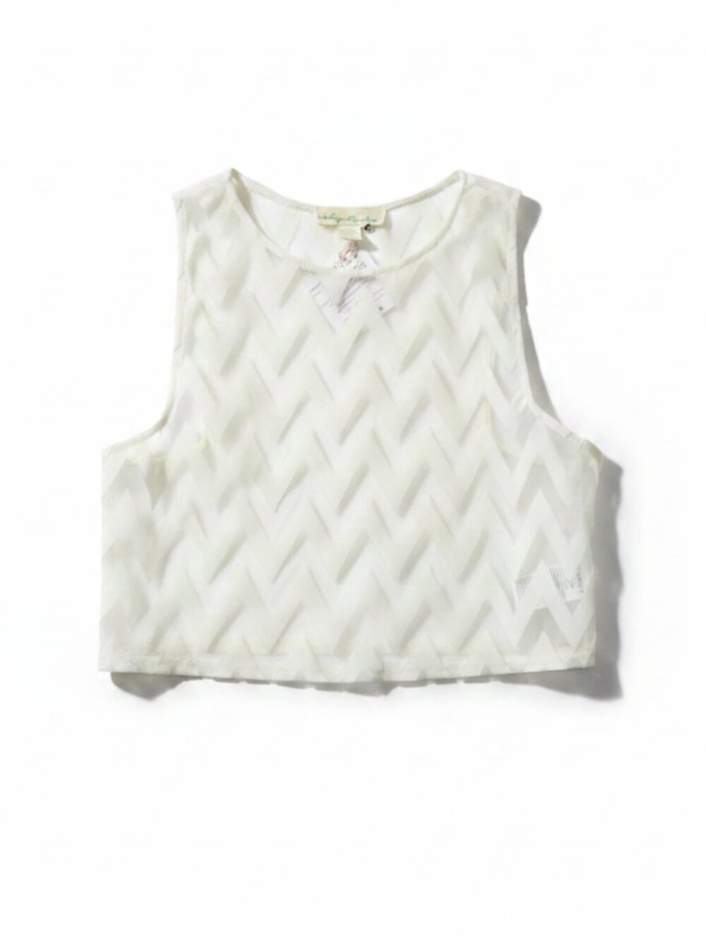 🤍 Urban Outfitters Sheer Zig-Zag Cropped Tank Top 🤍